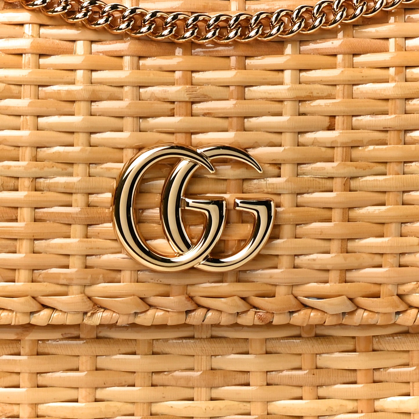 Glazed Wicker Small Cestino Shoulder Bag Natural