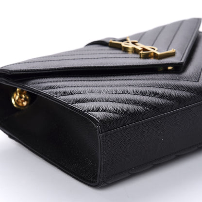 Saint Laurent Grain De Poudre Matelasse Chevron Medium Monogram Satchel Black 6 of 11