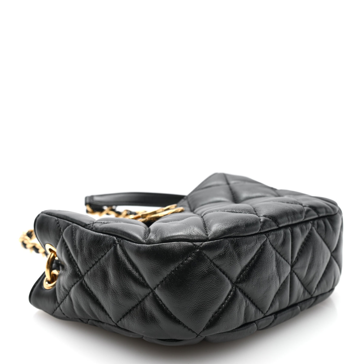 Chanel Lambskin Quilted Small Chain Hobo Black 4 of 10