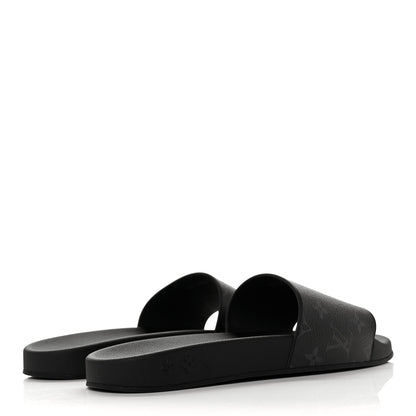 Louis Vuitton Rubber Monogram Eclipse Mens Waterfront Mules 11 Black 4 of 6