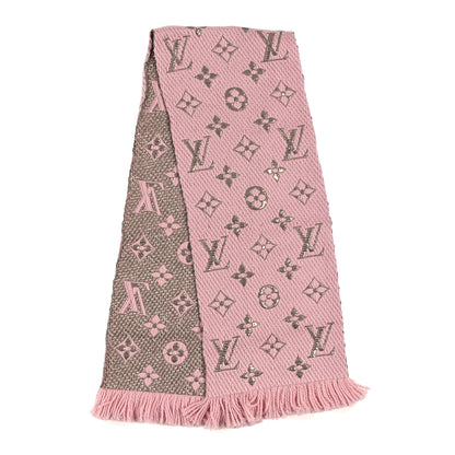 Louis Vuitton Wool Silk Logomania Shine Scarf Pink 2 of 3