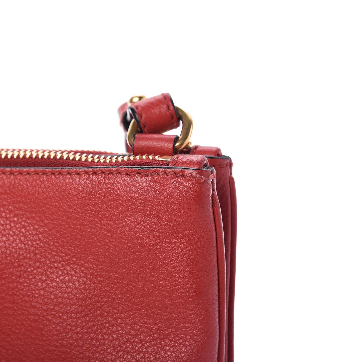 Vitello Phenix Double Zip Crossbody Bag Scarlatto