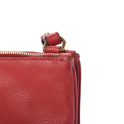 Prada Vitello Phenix Double Zip Crossbody Bag Scarlatto 12 of 13