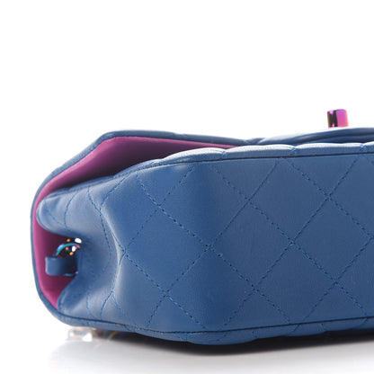 Chanel Lambskin Quilted Mini Rectangular Flap Blue Purple 8 of 9