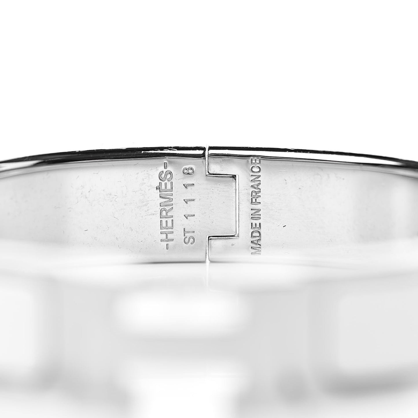 Enamel Narrow Clic Clac H Bracelet PM White