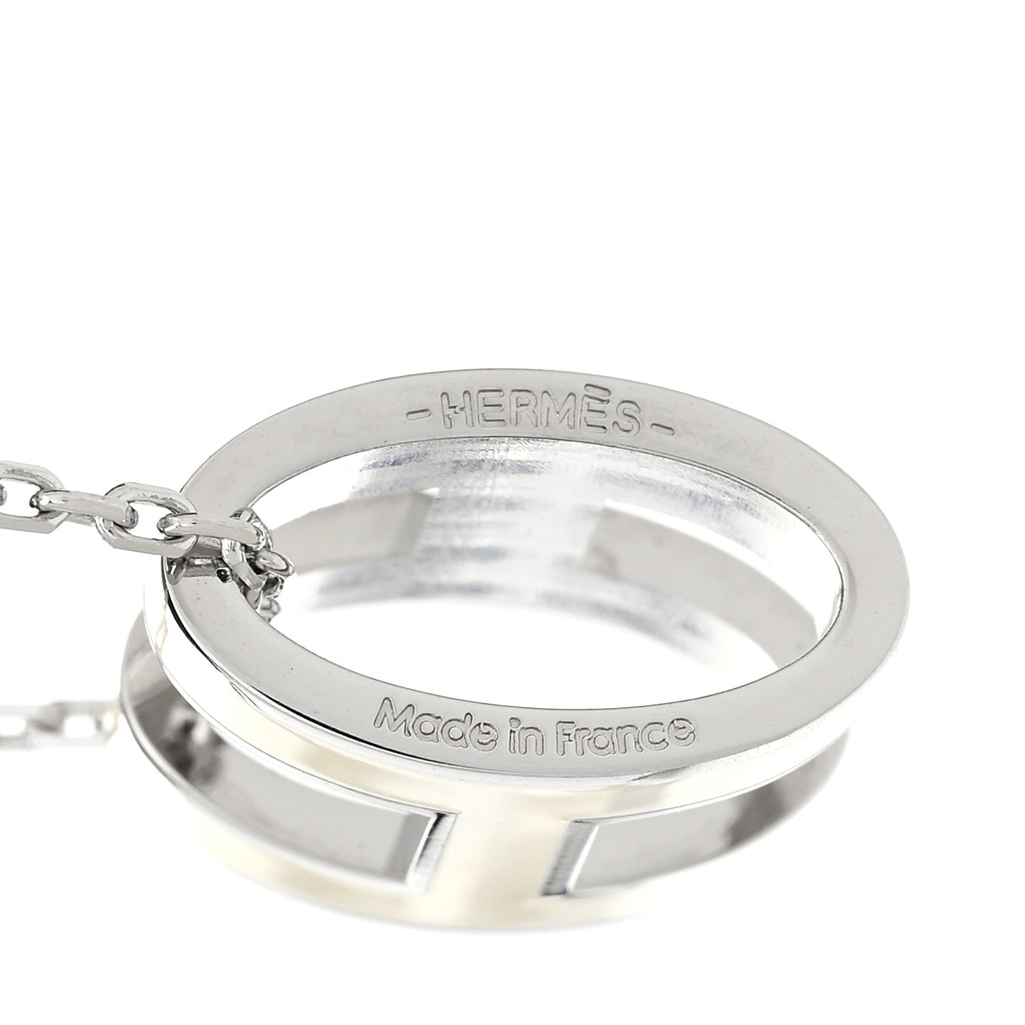 Lacquered Palladium Pop H Pendant Necklace White