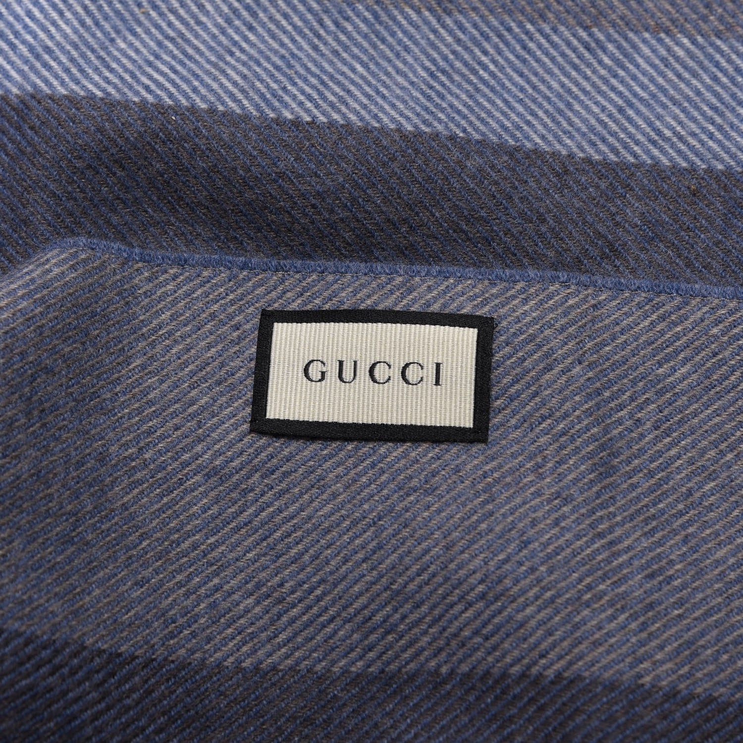 Gucci Wool Knit Stripe Scarf Blue 3 of 4