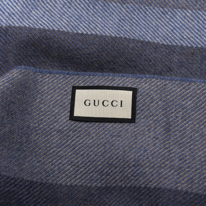 Gucci Wool Knit Stripe Scarf Blue 3 of 4