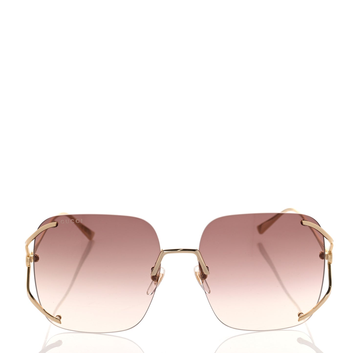 Metal Oversized Sunglasses GG0646S Gold Brown