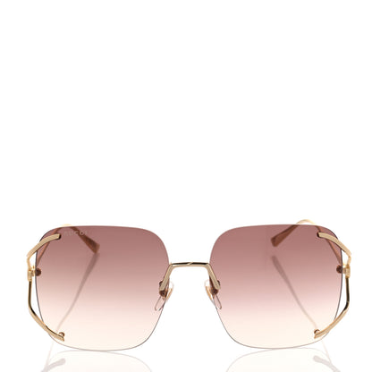 Gucci Metal Oversized Sunglasses GG0646S Gold Brown 2 of 8