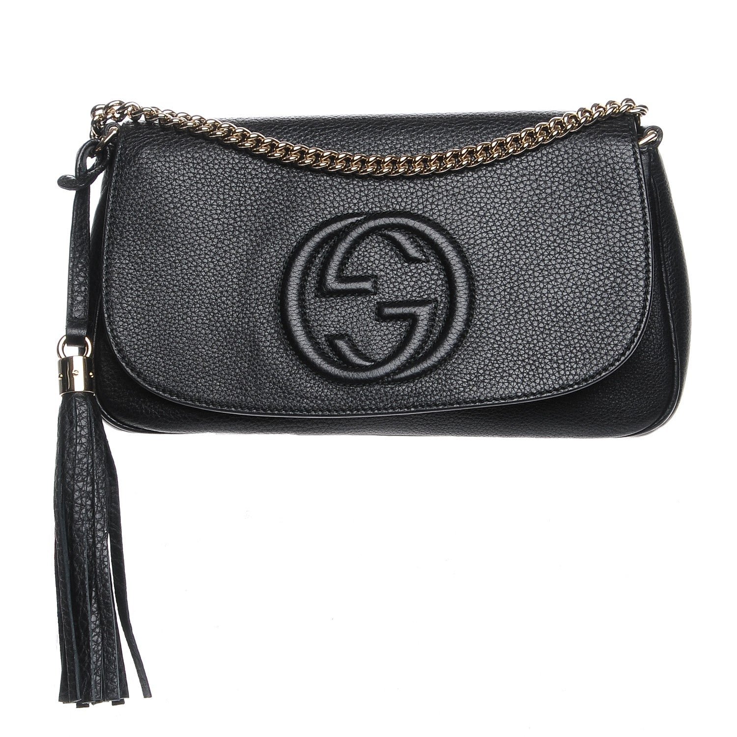 Gucci Pebbled Calfskin Medium Soho Flap Crossbody Black 1 of 7