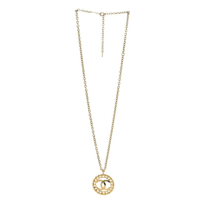 Chanel Metal CC Heart Medallion Chain Pendant Necklace Gold 3 of 5