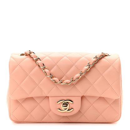 Chanel Lambskin Quilted Mini Rectangular Flap Light Orange 1 of 11
