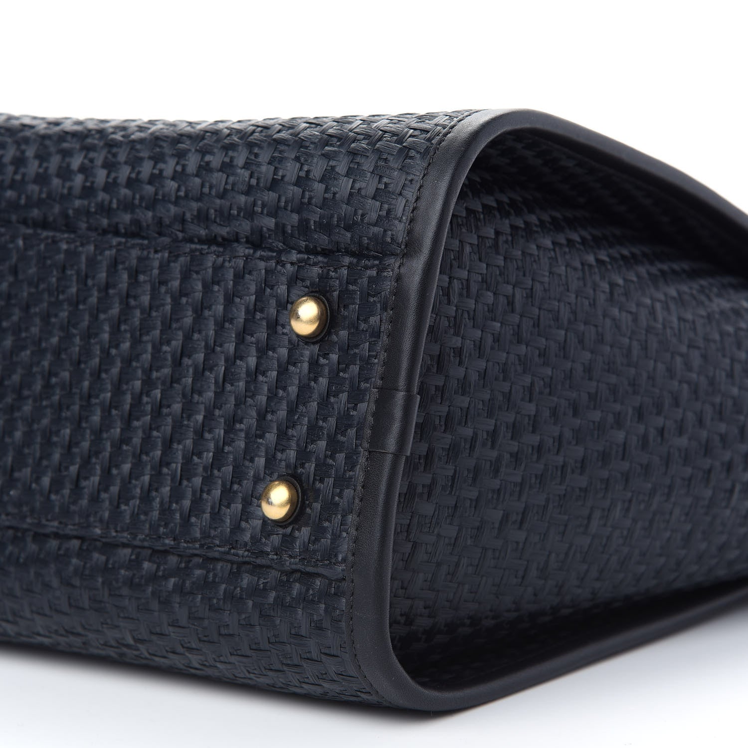 Chanel Straw Raffia Calfskin Chain Small Deauville Tote Navy 9 of 9