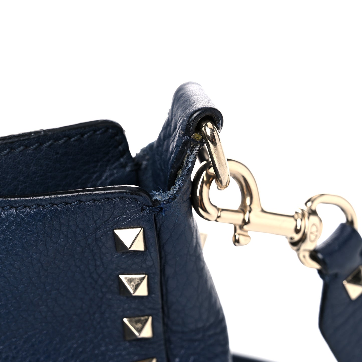 Pebbled Calfskin Mini Rockstud Flip-Lock Messenger Bag Marine