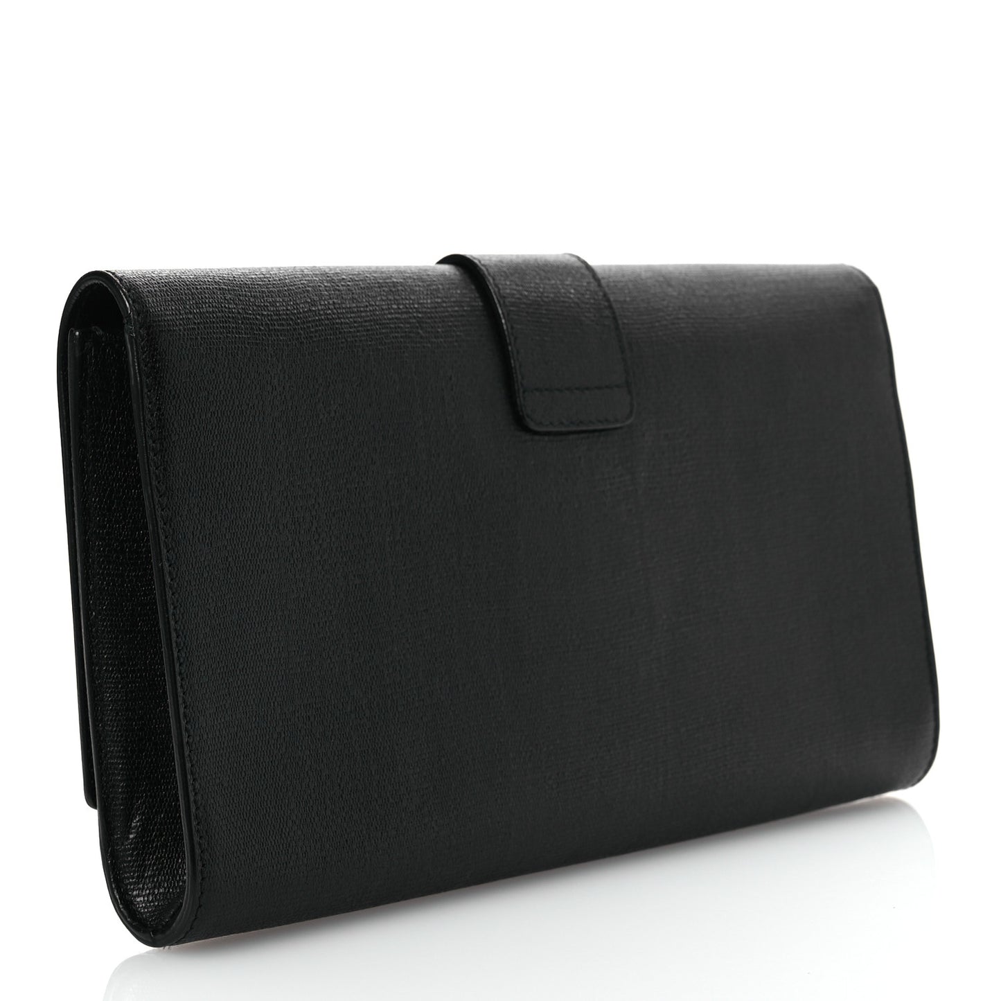 Textured Calfskin Classic Y Ligne Clutch Black