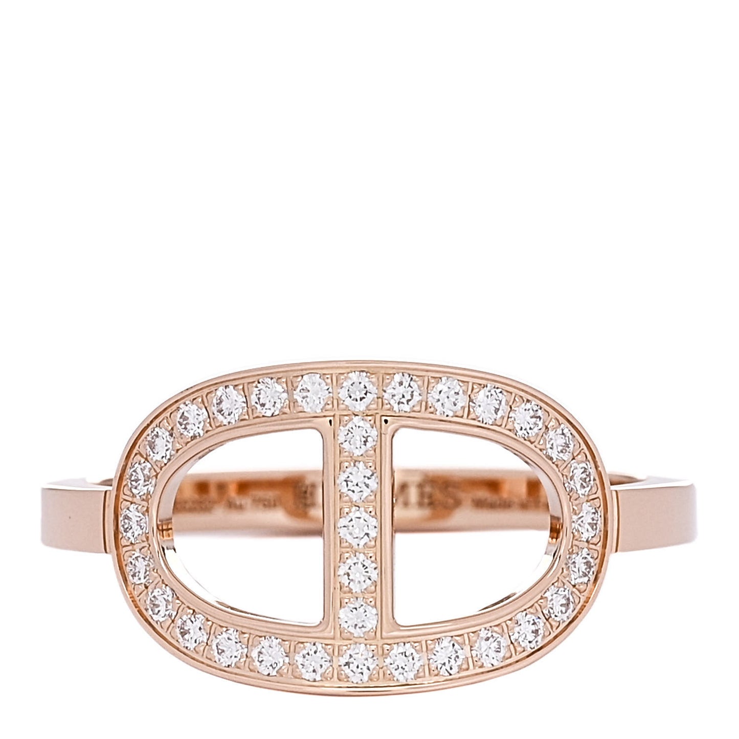 18K Rose Gold Diamond MM Chaine d'Ancre Contour Ring 53 6.25