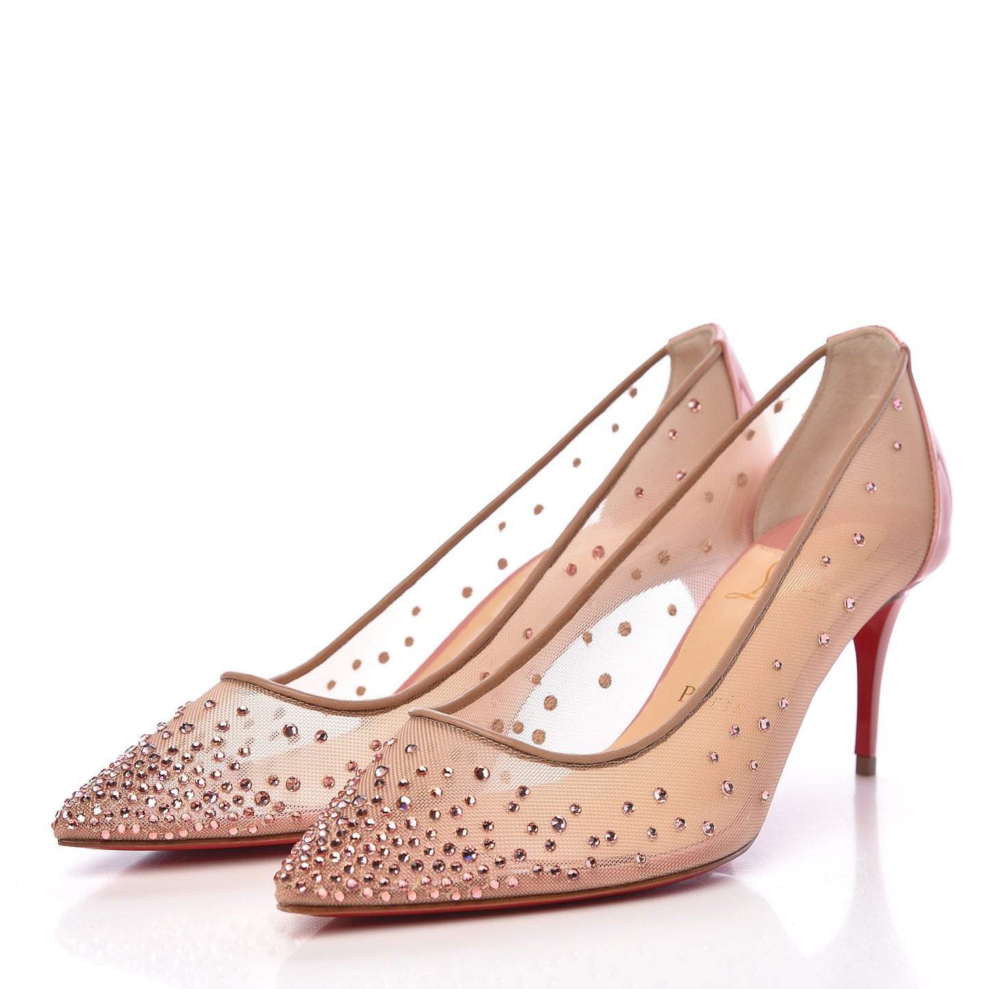 Patent Rete Strass Follies 70 Pumps 36.5 Guimauve