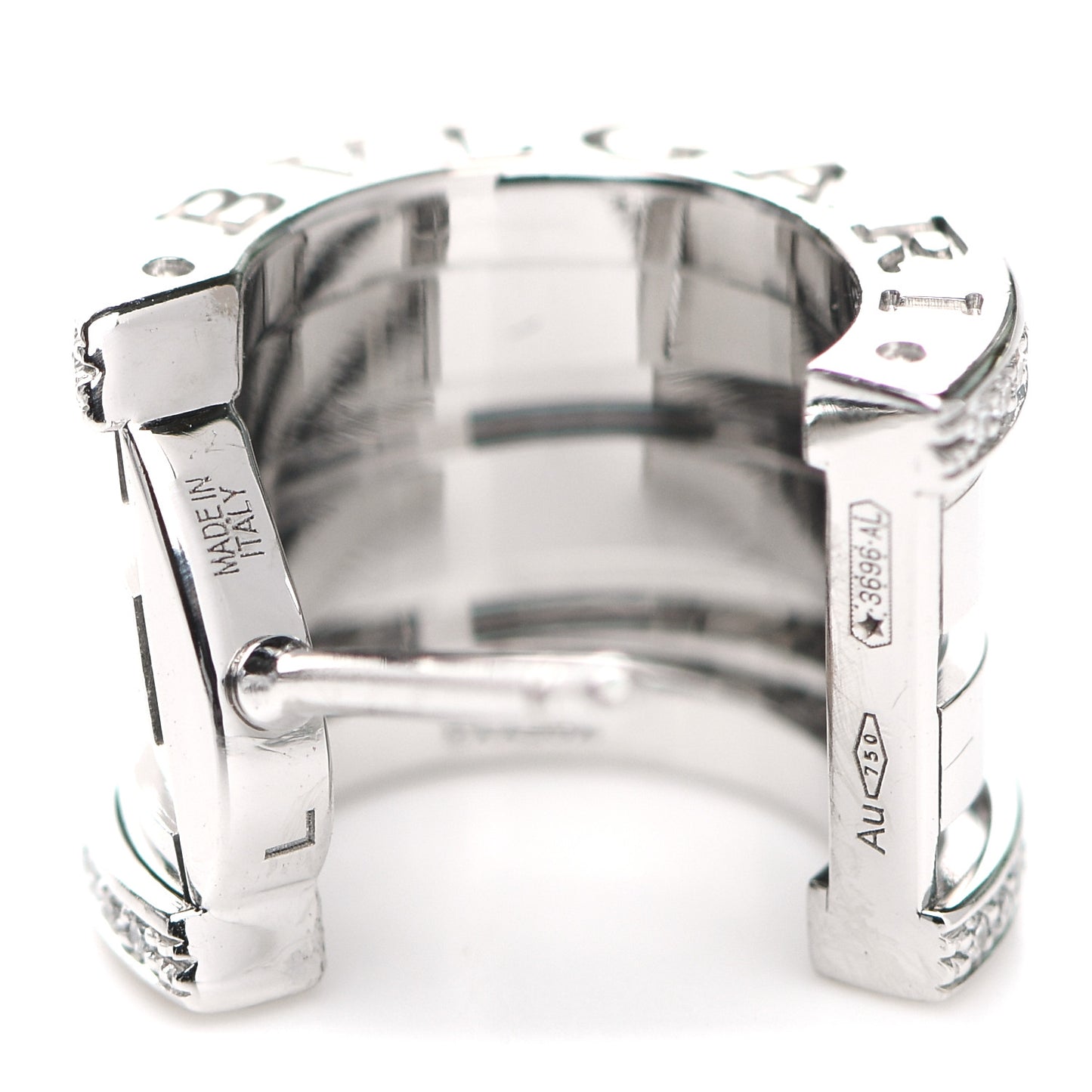 18K White Gold Diamond B.Zero1 Hoop Earrings