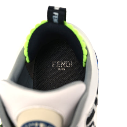 Fendi Vitello Mesh Lycra FF T-Rex Sneakers 37 Ultra White Black Giallo Fluo 7 of 13