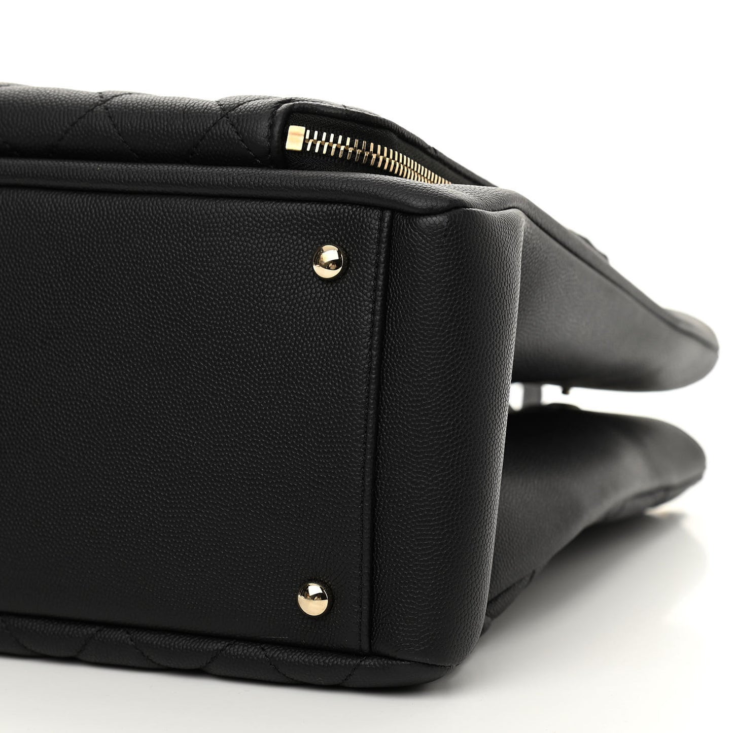 Caviar Quilted Large Business Affinity Shopping Bag Black