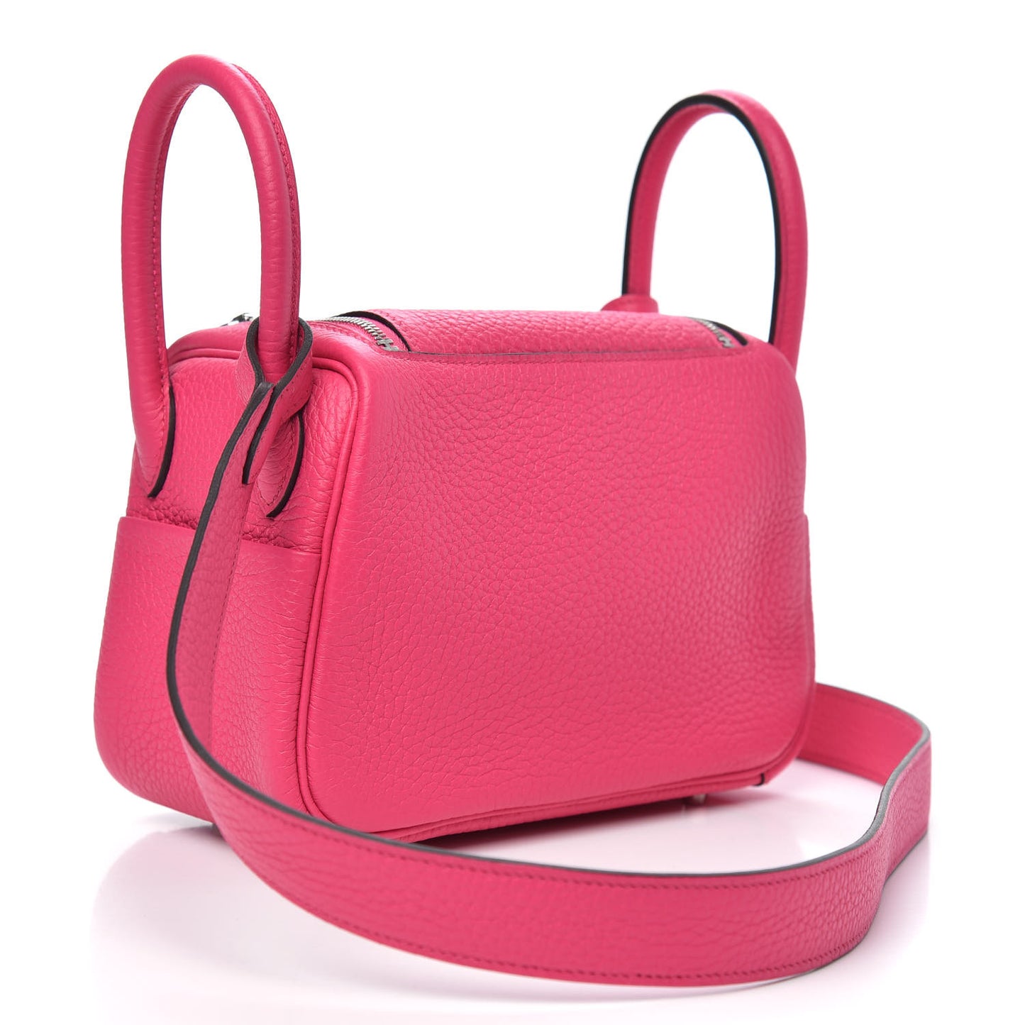 Taurillon Clemence Mini Lindy 20 Rose Shocking