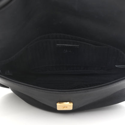 Fendi Vitello Flamingo Enamel Fendista Pouchette Crossbody Black 5 of 13
