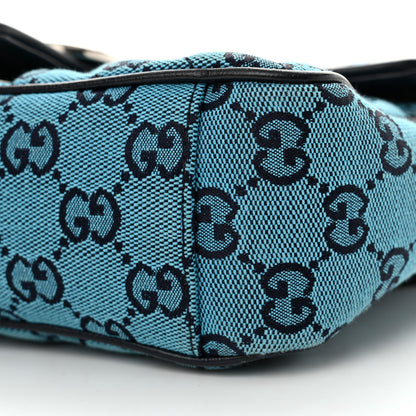 Gucci Monogram Multicolor Matelasse Diagonal Small GG Marmont Shoulder Bag Light Blue 10 of 11