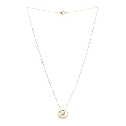 Cartier 18K Yellow Gold Diamond Mother of Pearl XS Amulette de Cartier Pendant Necklace 3 of 6