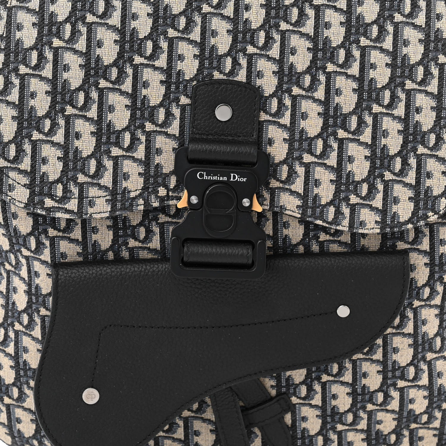 Christian Dior HOMME Oblique Calfskin Mens Saddle Backpack Navy Blue 8 of 10