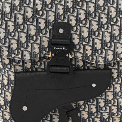 Christian Dior HOMME Oblique Calfskin Mens Saddle Backpack Navy Blue 8 of 10