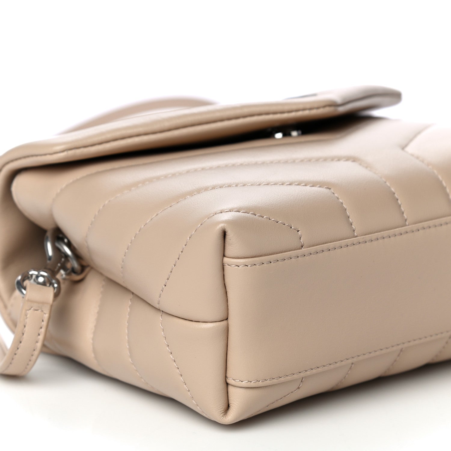 Saint Laurent Calfskin Y Quilted Monogram Toy Loulou Crossbody Bag Nude Powder 9 of 15