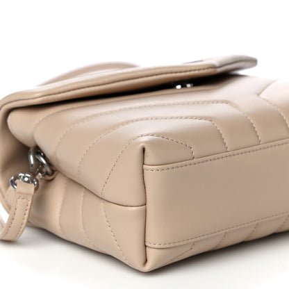 Saint Laurent Calfskin Y Quilted Monogram Toy Loulou Crossbody Bag Nude Powder 9 of 15