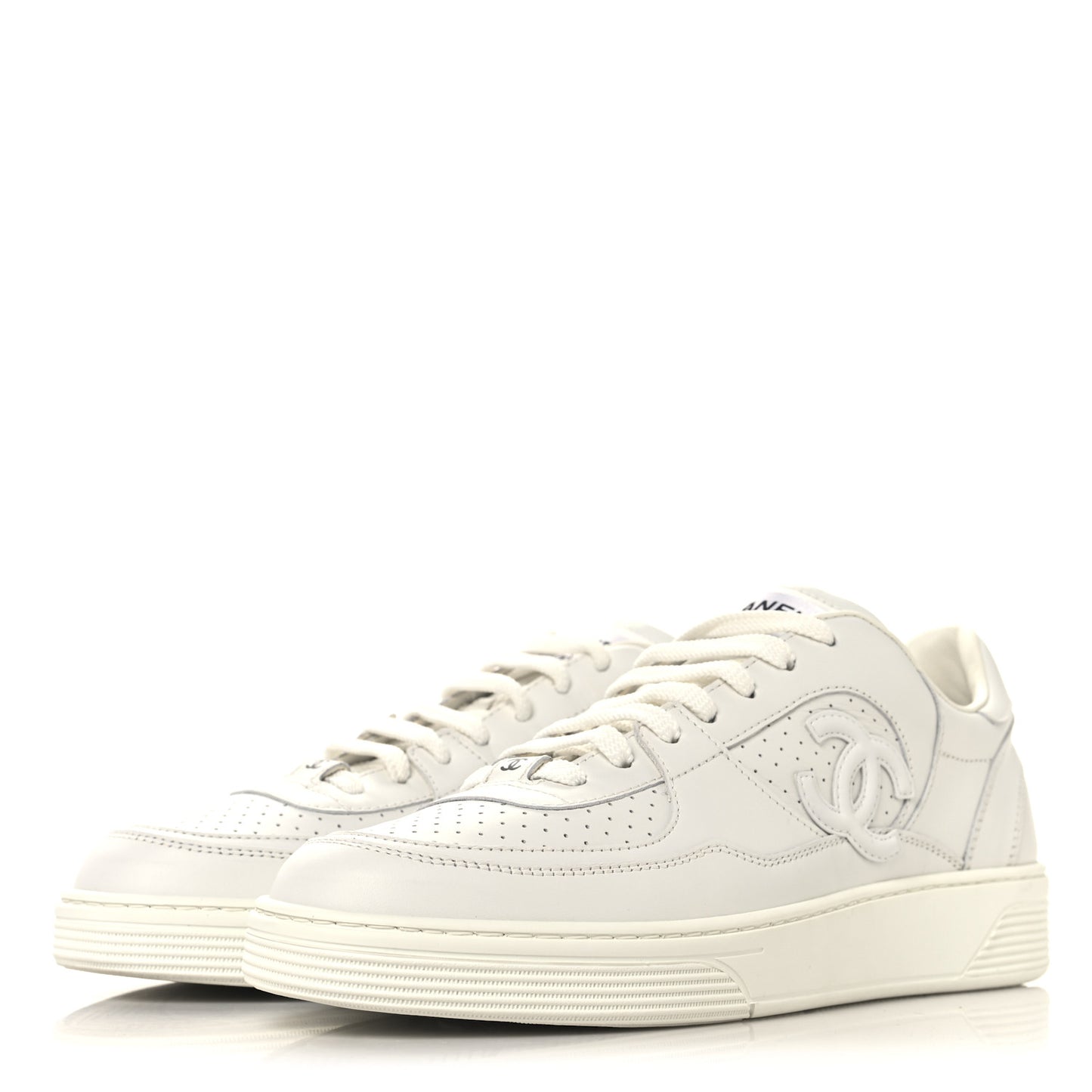 Calfskin CC Womens Sneakers 42 White