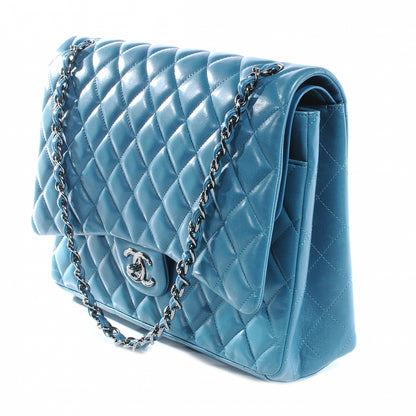 Chanel Lambskin Maxi Double Flap Turquoise 6 of 8