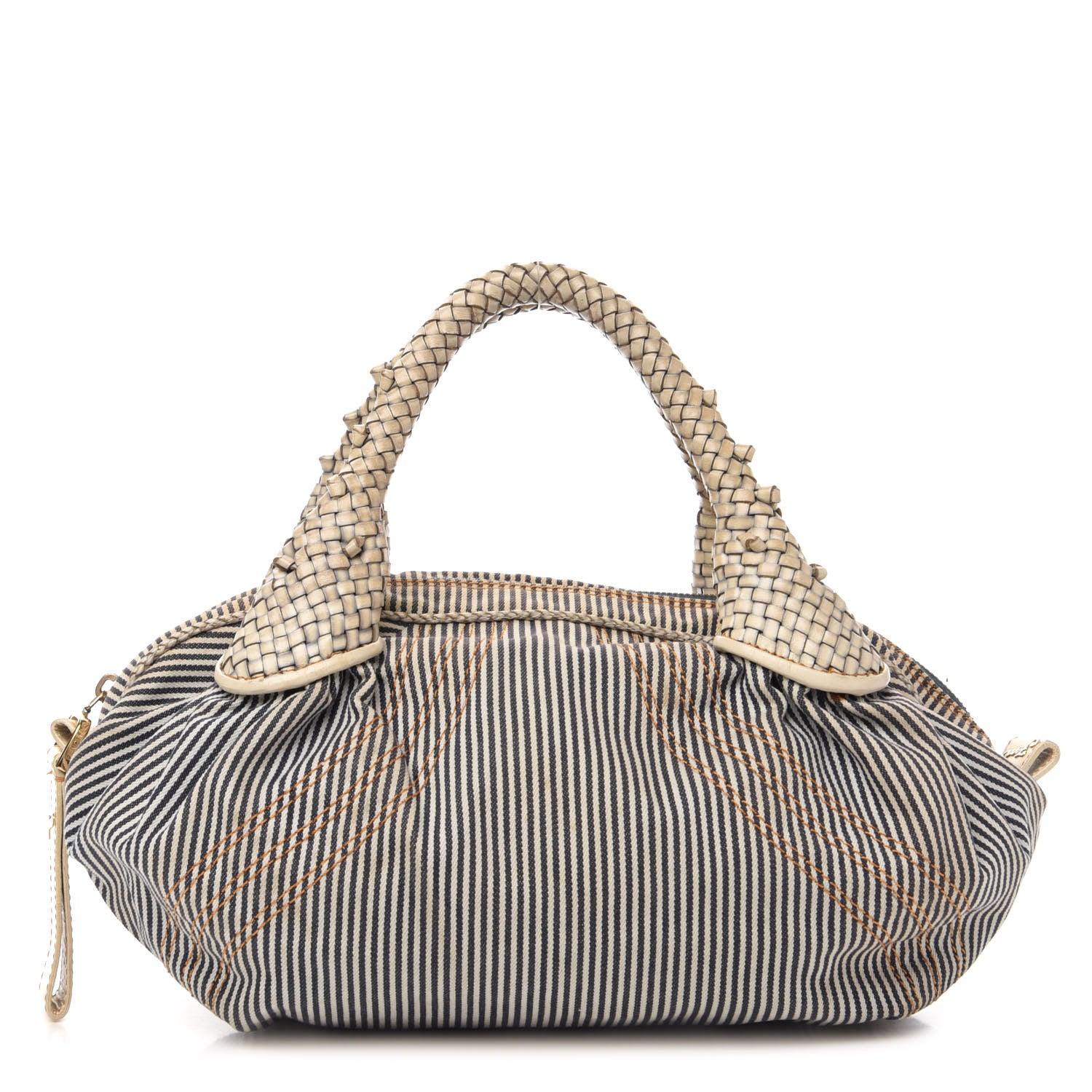 Fendi Denim Striped Spy Bowler Blue 1 of 11