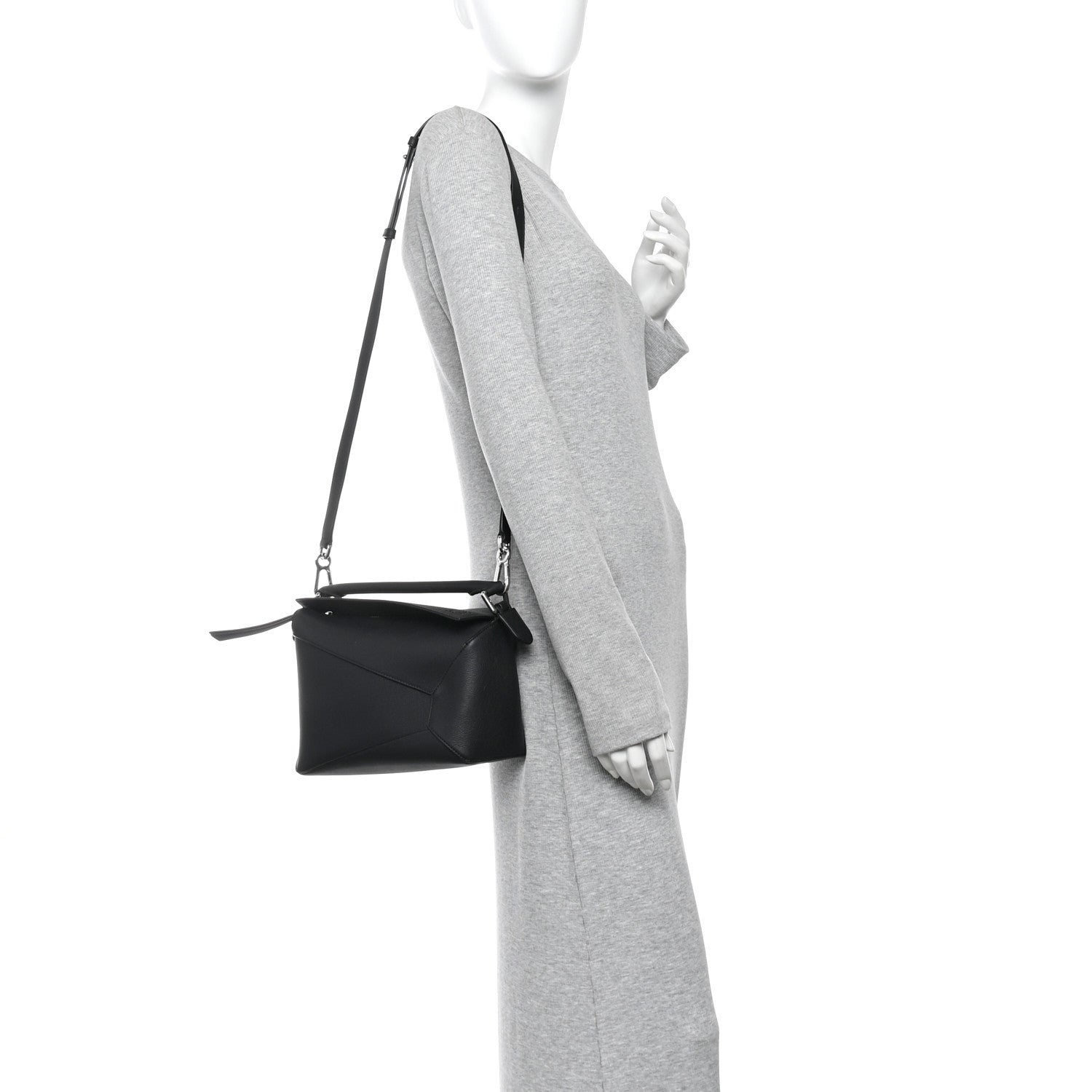 Loewe Calfskin Small Puzzle Edge Bag Black 2 of 12