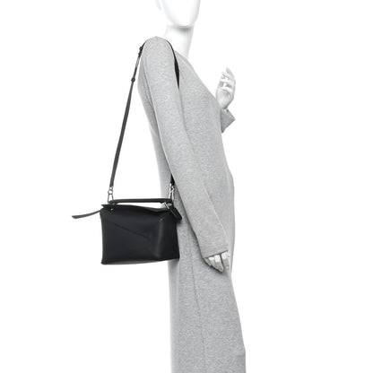 Loewe Calfskin Small Puzzle Edge Bag Black 2 of 12