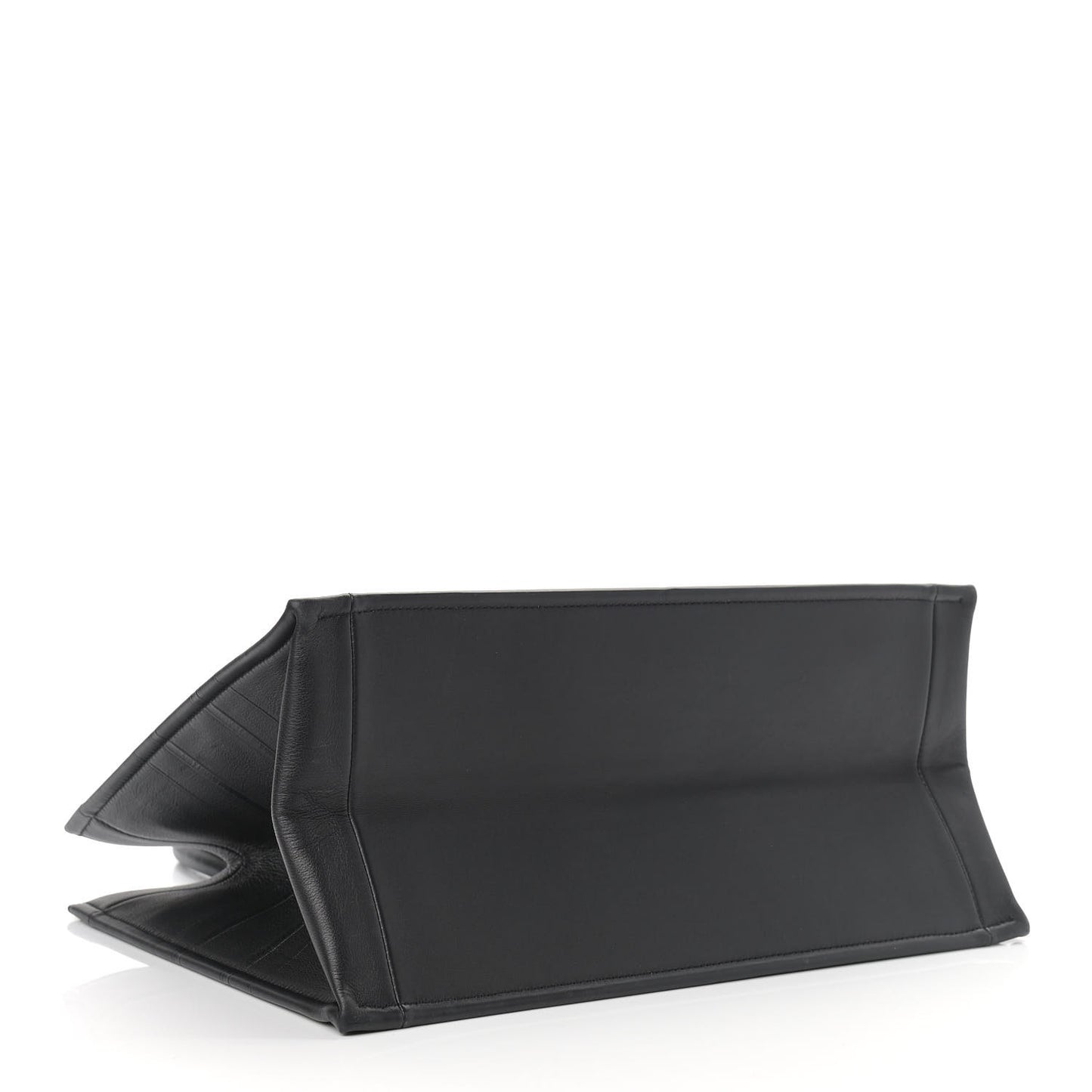 Calfskin Embossed Medium Book Tote Black