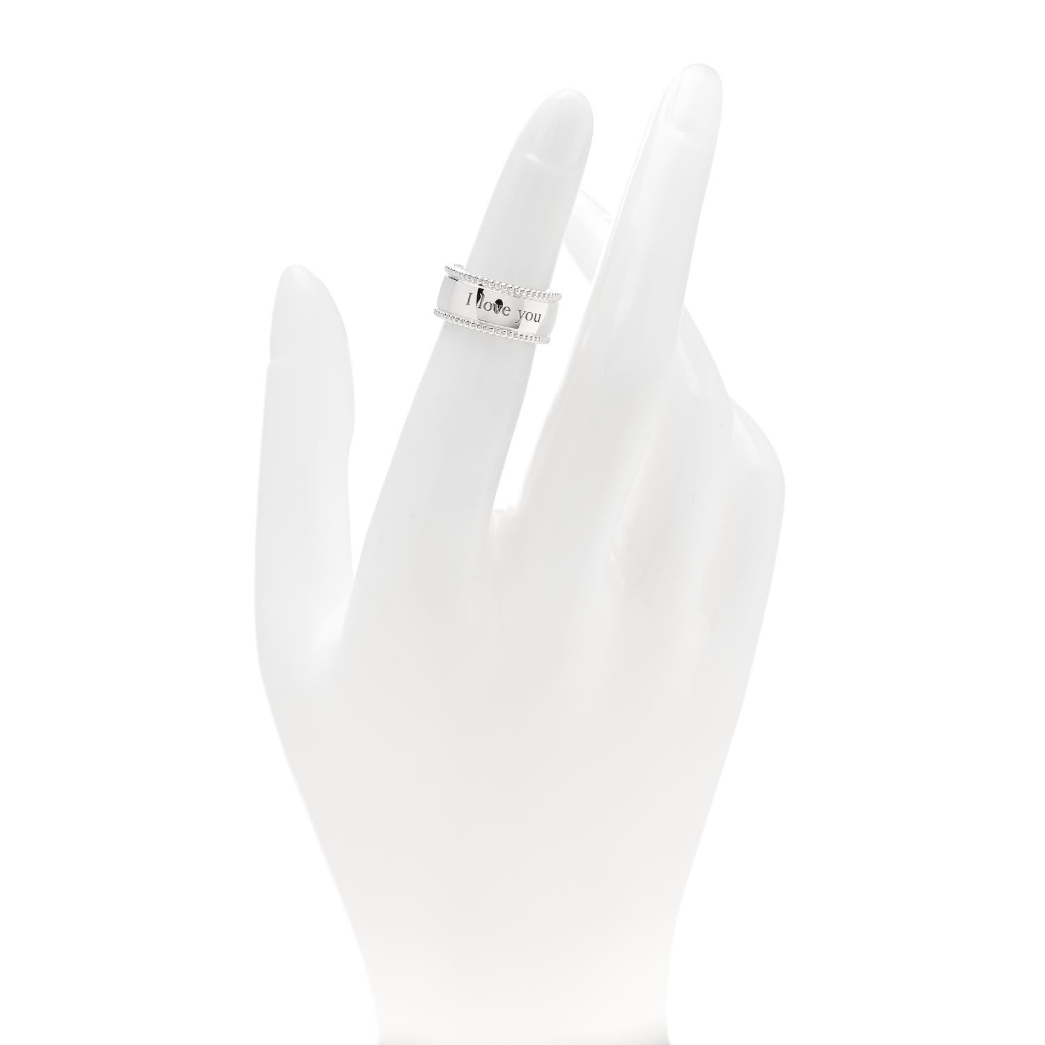 Tiffany Sterling Silver Milgrain I Love You Band Ring 46 3.75 2 of 5