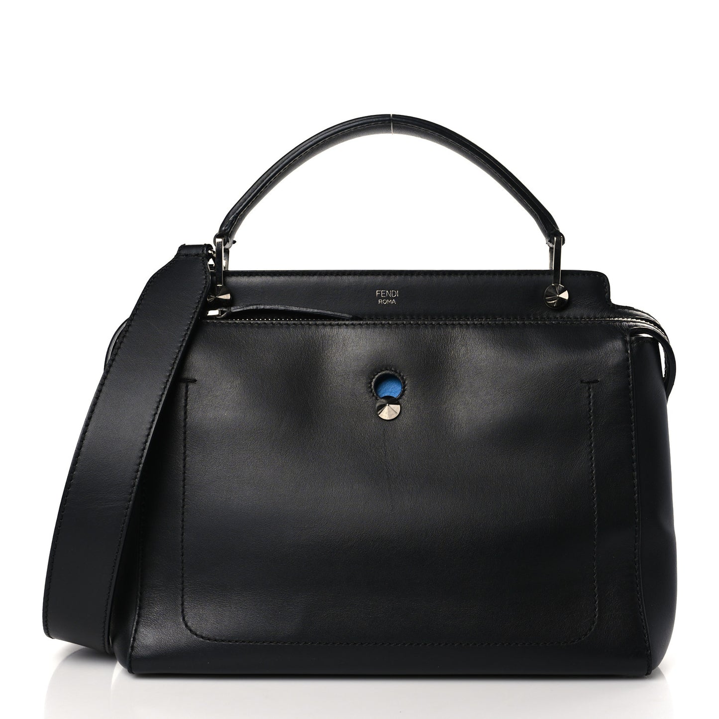 Vitello Baltico Dolce DotCom Satchel Black Blue Royal
