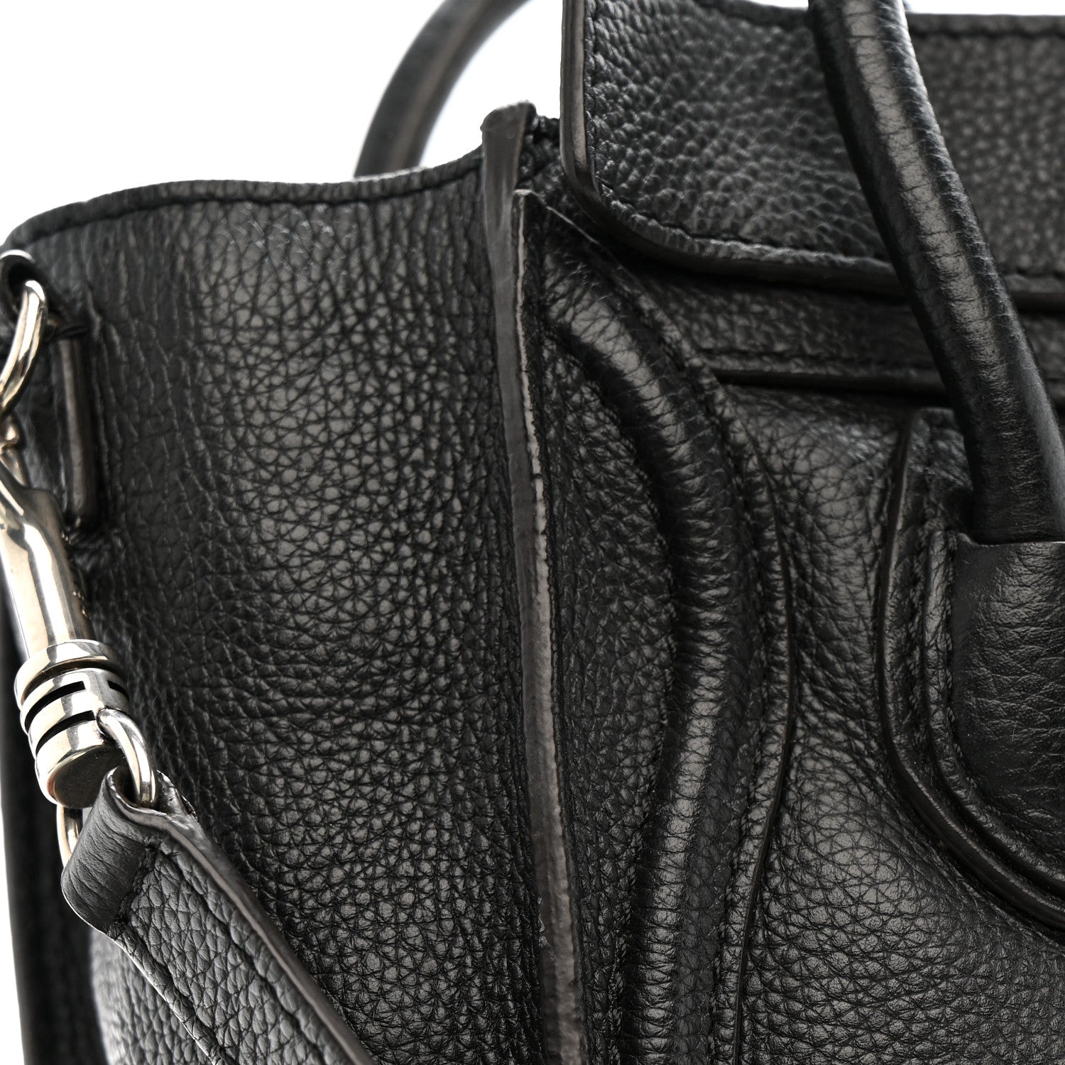 Celine Drummed Calfskin Nano Luggage Black 12 of 15
