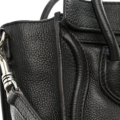 Celine Drummed Calfskin Nano Luggage Black 12 of 15