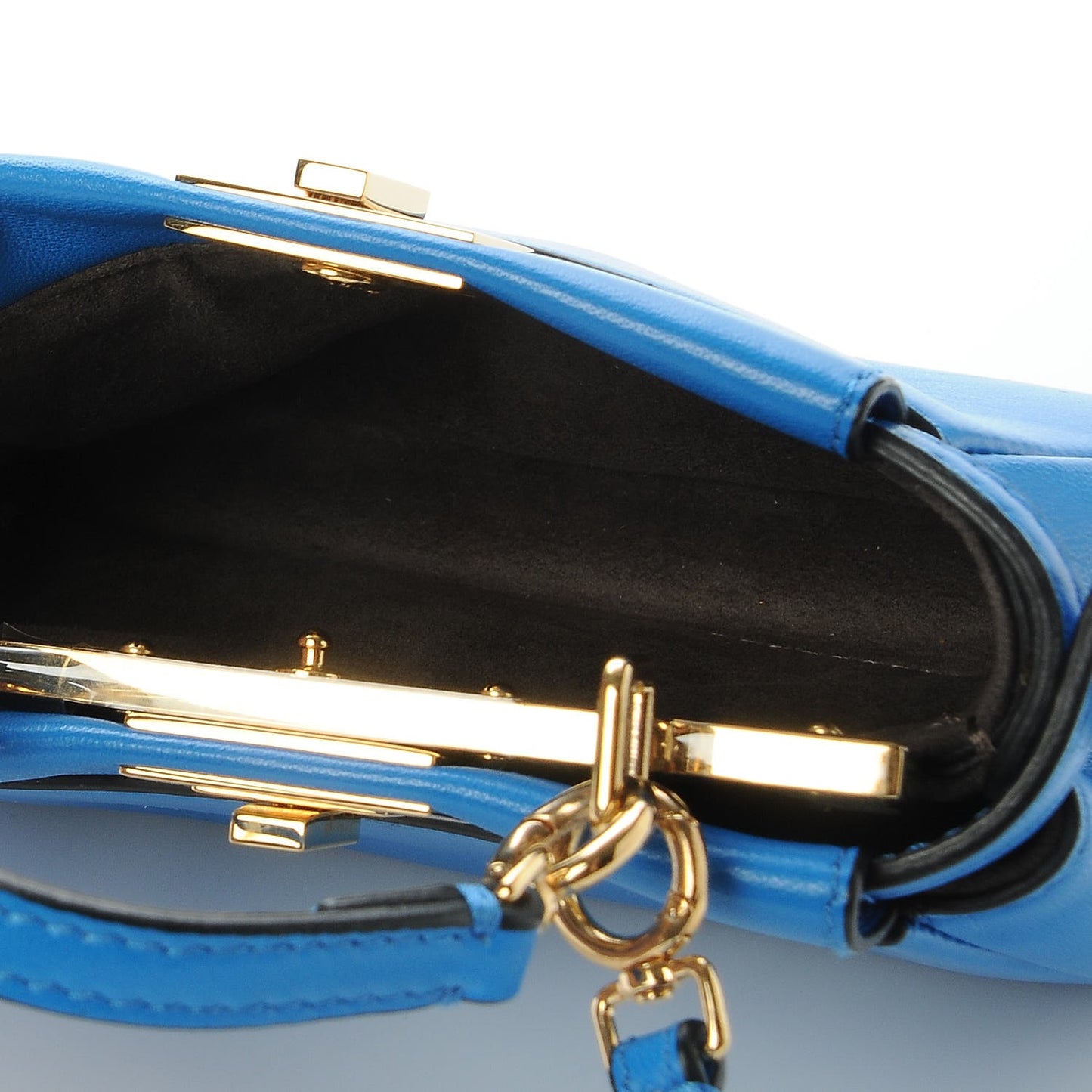 Shiny Nappa Micro Peekaboo Iconic Satchel Blue Royal