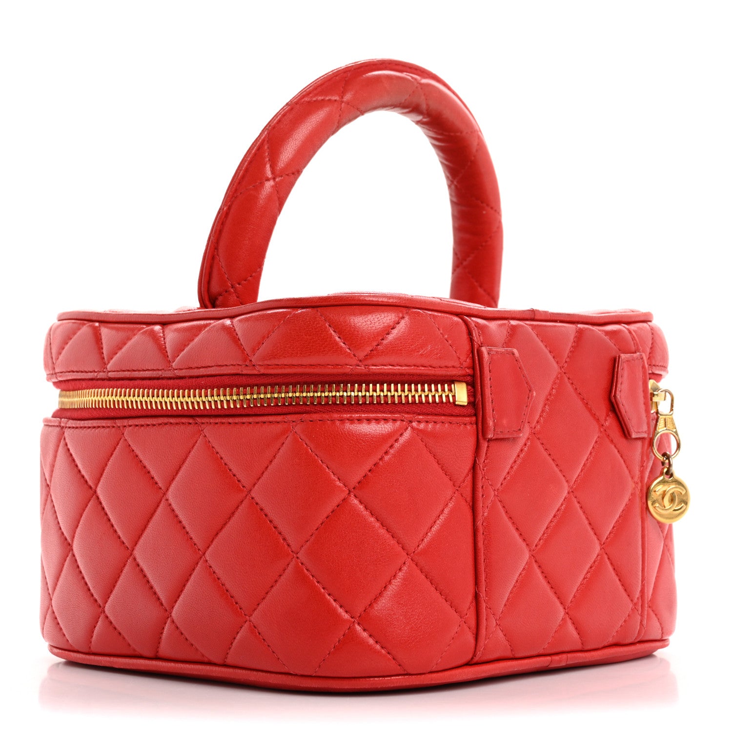 Chanel Lambskin Quilted Vanity Case Red 3 of 13