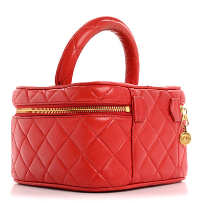 Chanel Lambskin Quilted Vanity Case Red 3 of 13
