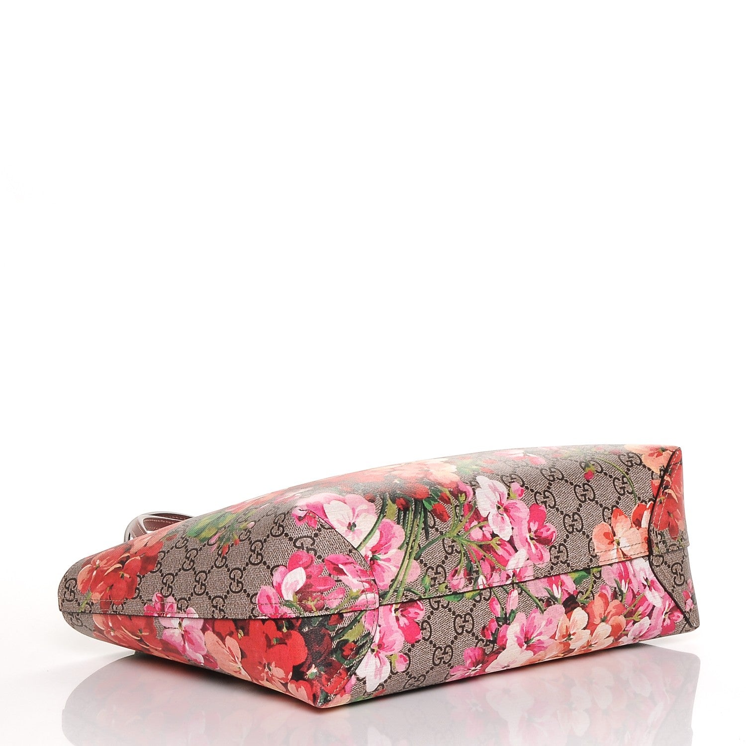 Gucci GG Supreme Monogram Blooms Small Reversible Tote Beige Multicolor Dry Rose 4 of 7