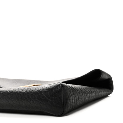 Saint Laurent Grained Lambskin Cassandre Envelope Pouch Black 9 of 10