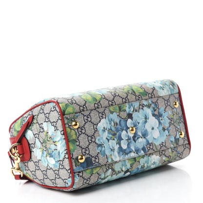 Gucci GG Supreme Monogram Blooms Small Boston Beige Blue Navy Hibiscus Red 4 of 10