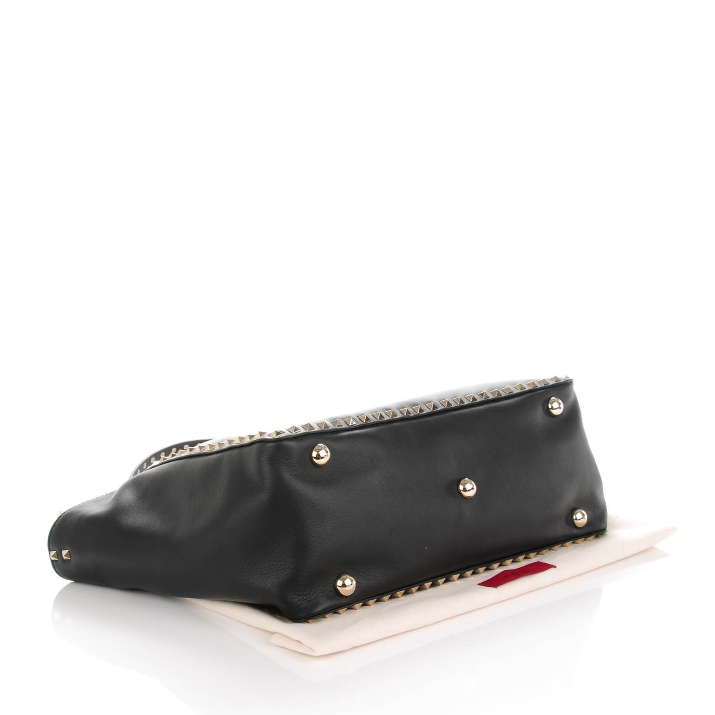 Vitello Medium Rockstud Tote Black